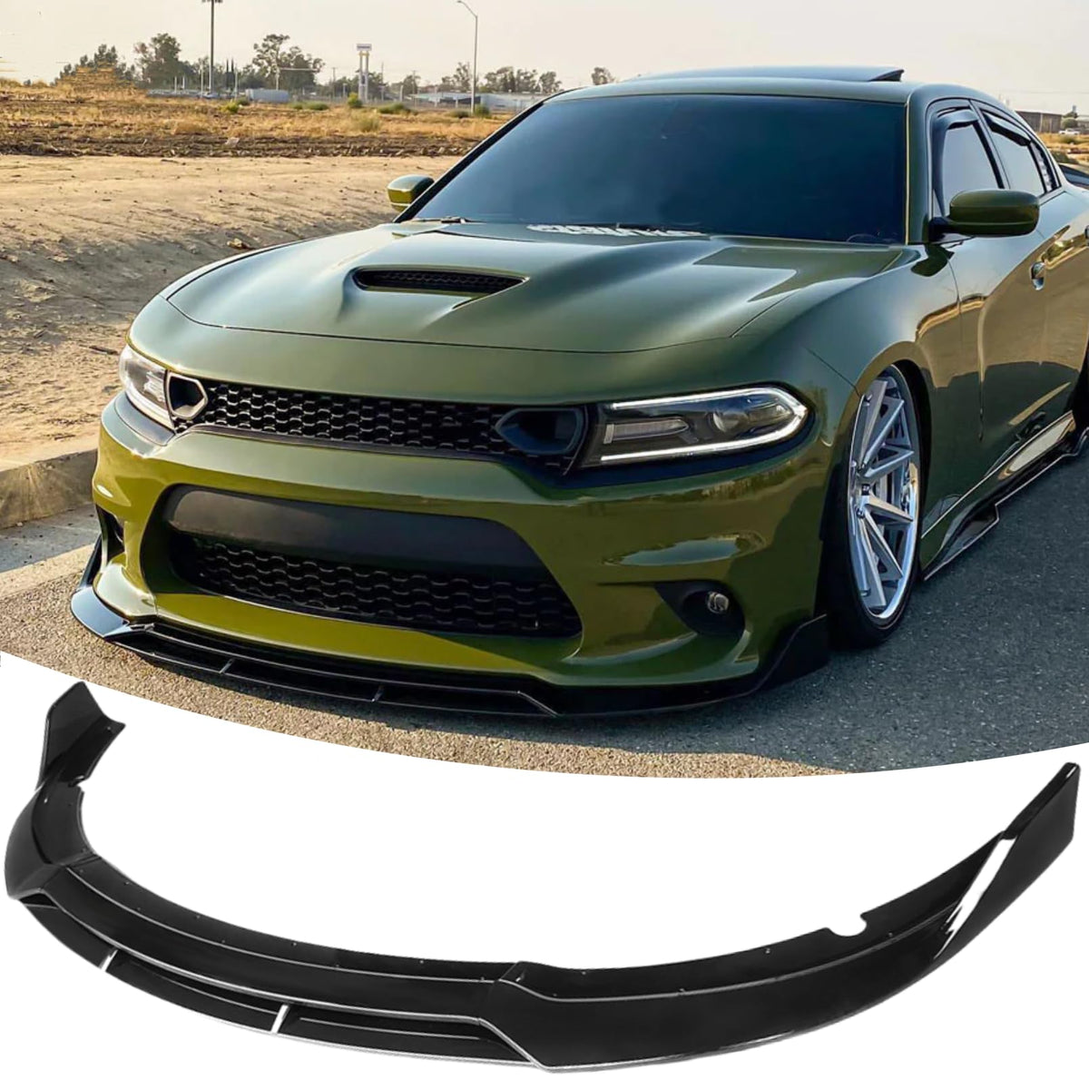 NeespoC front lip spoiler front view showing aggressive styling benefit