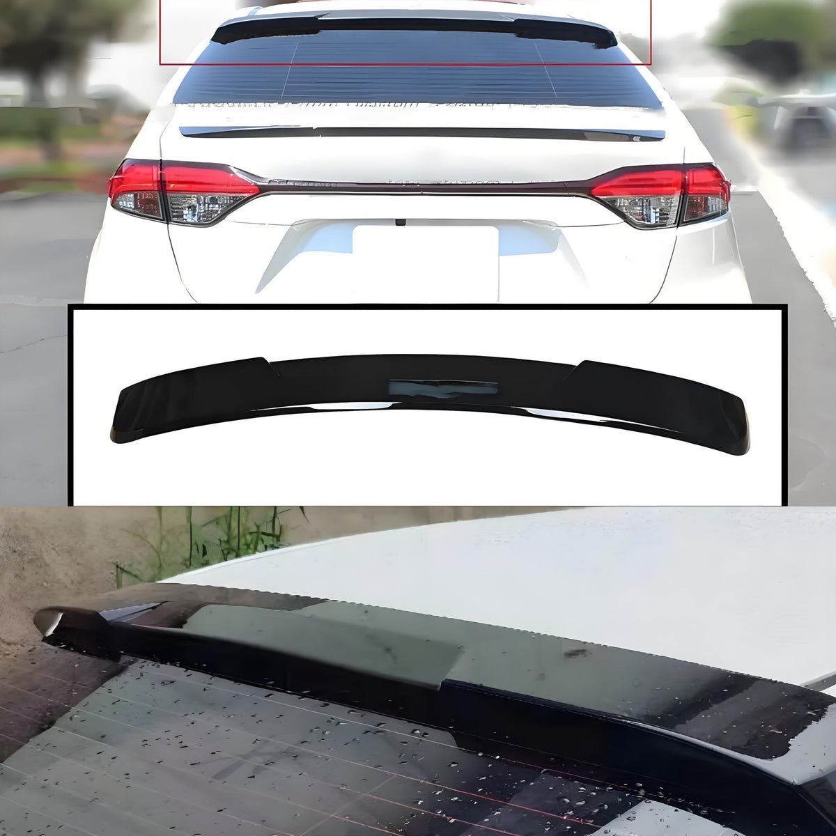 NEESPOC rear view installed on Corolla highlighting improved rear-window styling