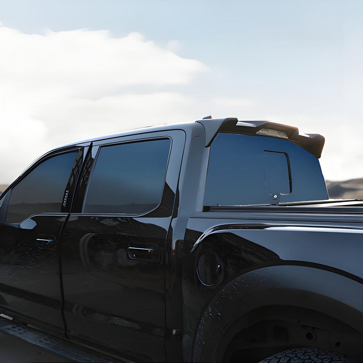 NeespoC spoiler installed side view improving truck profile and attitude