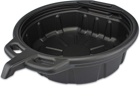 NEIKO front view of black 2‑gallon drain pan, shows durable shape and capacity
