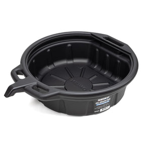 NEIKO front view of 4-gallon drain pan showing capacity and handles for cleaner changes
