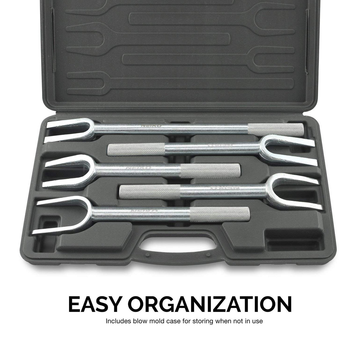 NEIKO organized blow-molded case keeps forks secure and ready for transport