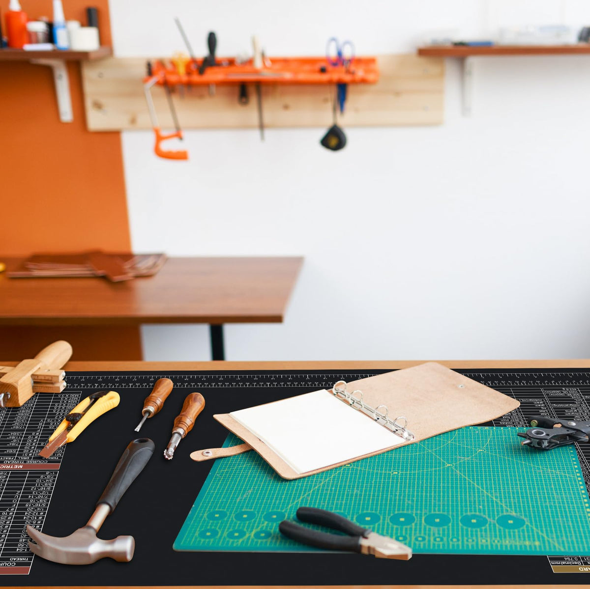 NELOMO mat in use with tools and parts to keep components organized and stable