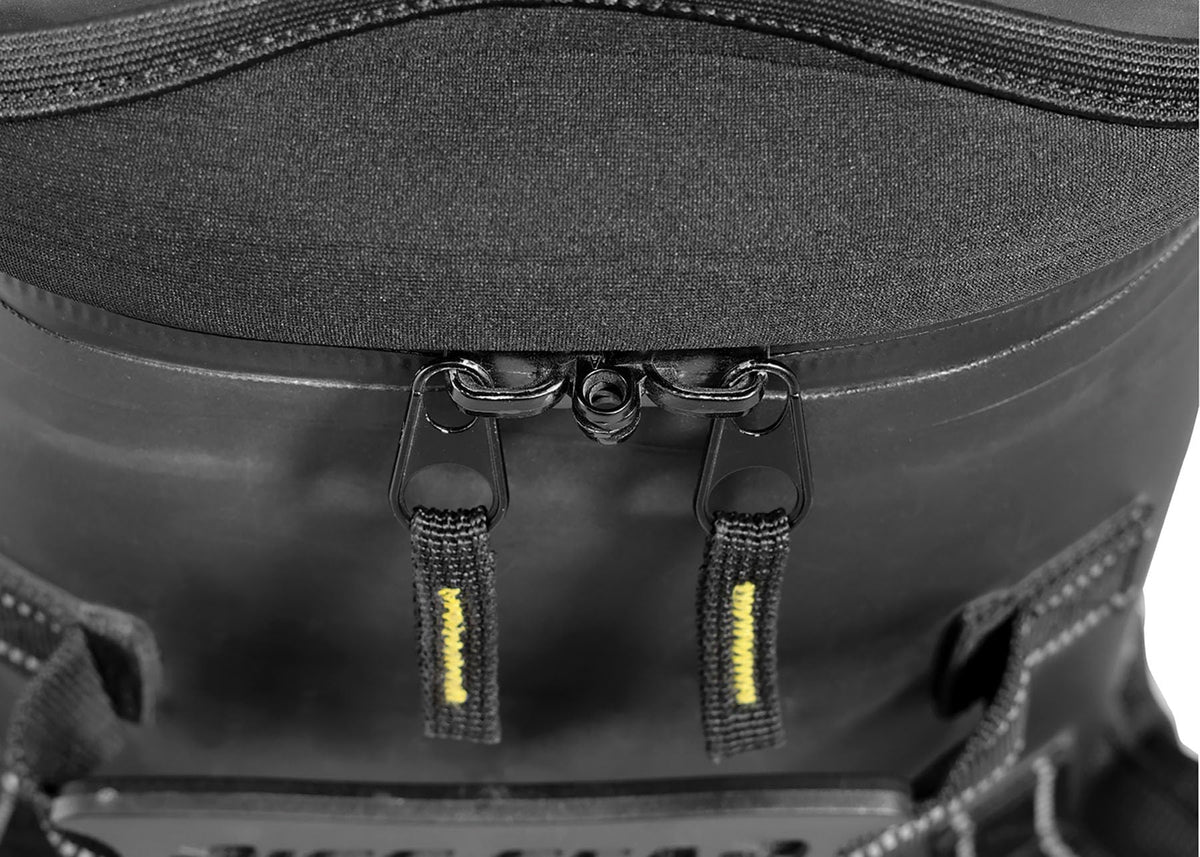 Nelson-Rigg closeup of electronically heat‑welded seams offering waterproof protection
