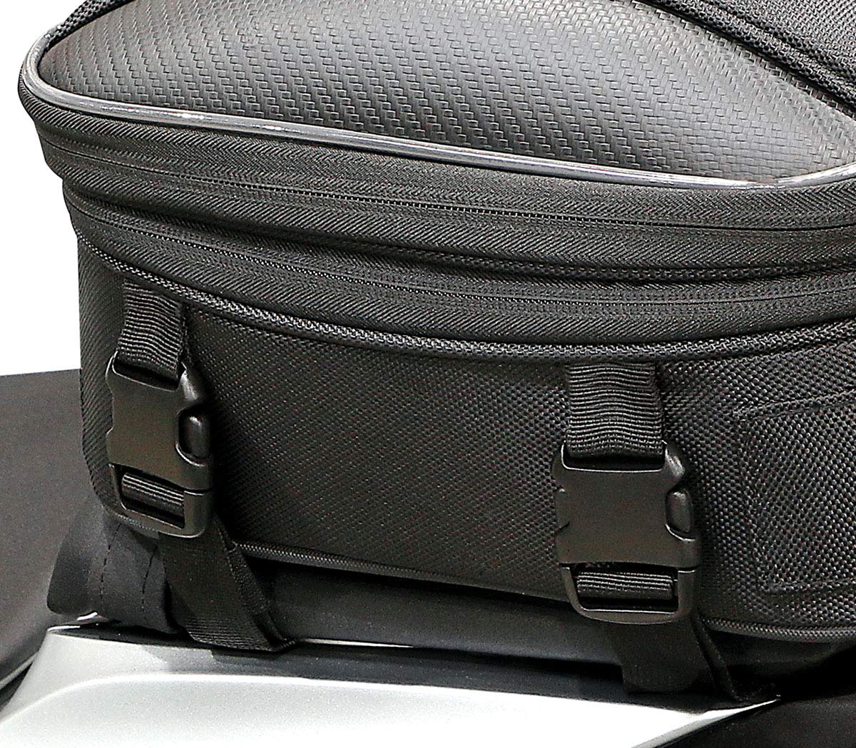 Nelson-Rigg Commuter Lite expanded view illustrating extra capacity for bulkier items