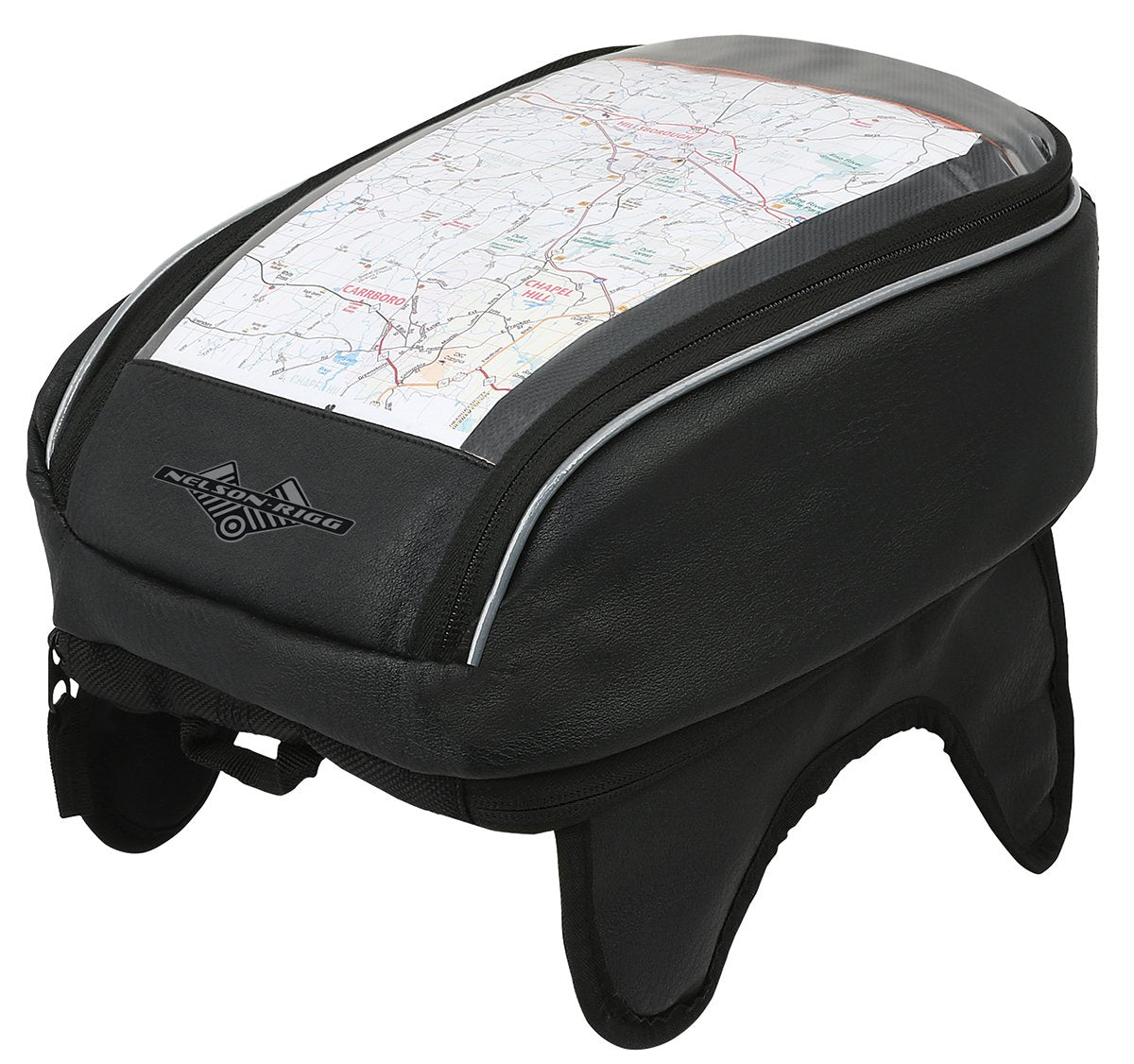 Nelson-Rigg front view of tank bag showing tapered cruiser fit and style benefit