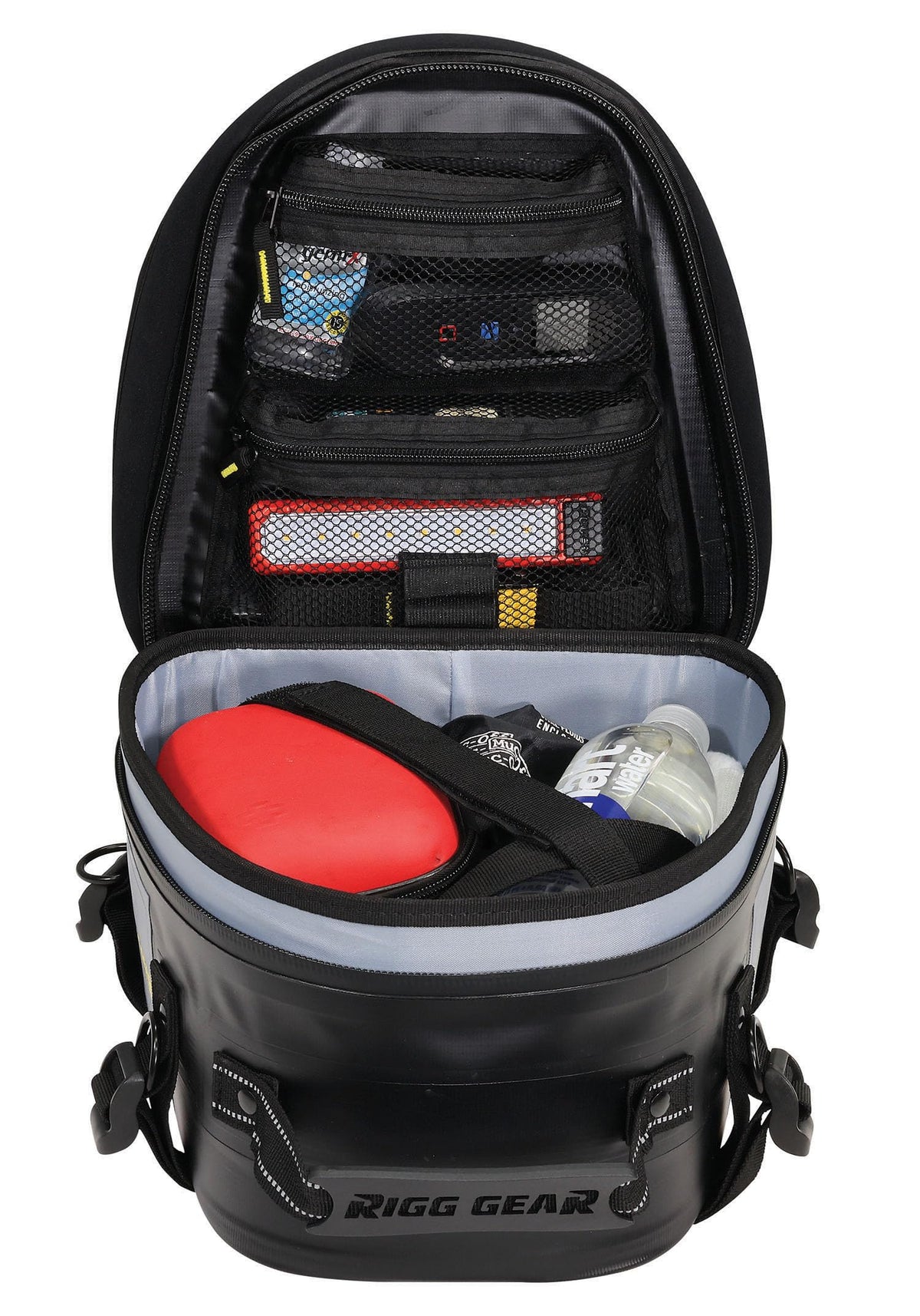 Nelson-Rigg MOLLE lid detail allowing extra gear attachment benefit