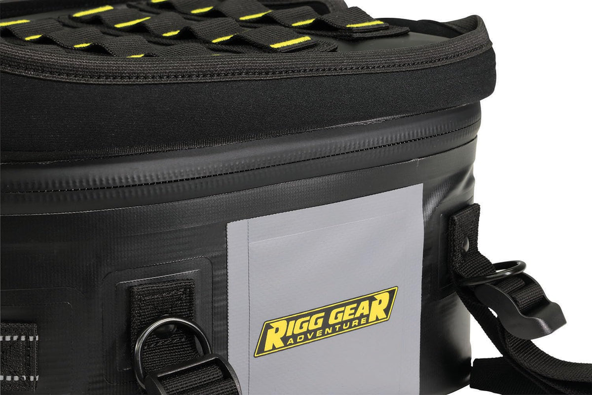 Nelson-Rigg rubberized handle and heavy-duty buckles for easy transport