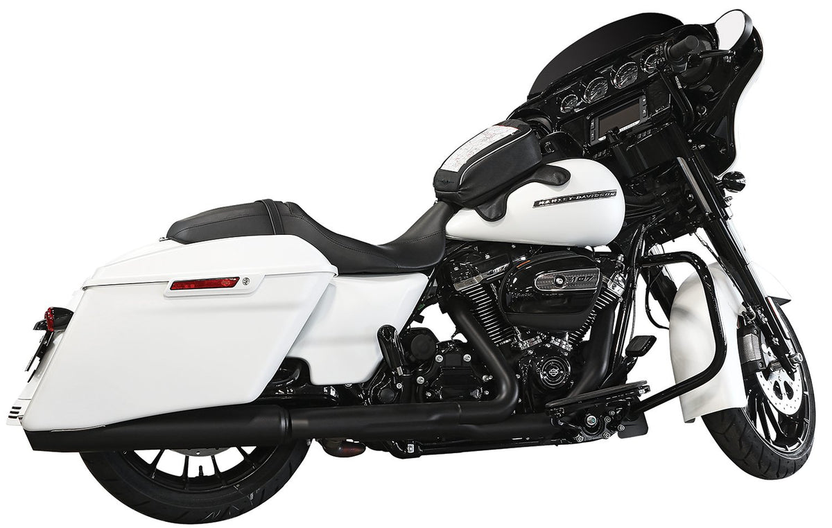 Nelson-Rigg tank bag mounted on cruiser motorcycle showing secure fit benefit