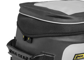 Nelson-Rigg quick release strap detail for fast attachment and secure fit on tank