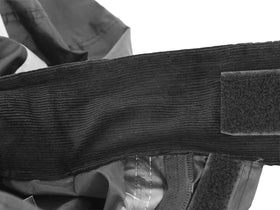 Nelson-Rigg underarm vent detail demonstrating airflow and rider comfort
