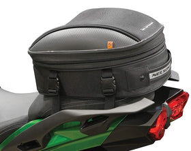 Nelson-Rigg front view of tail bag showing compact profile and reflective piping for safety