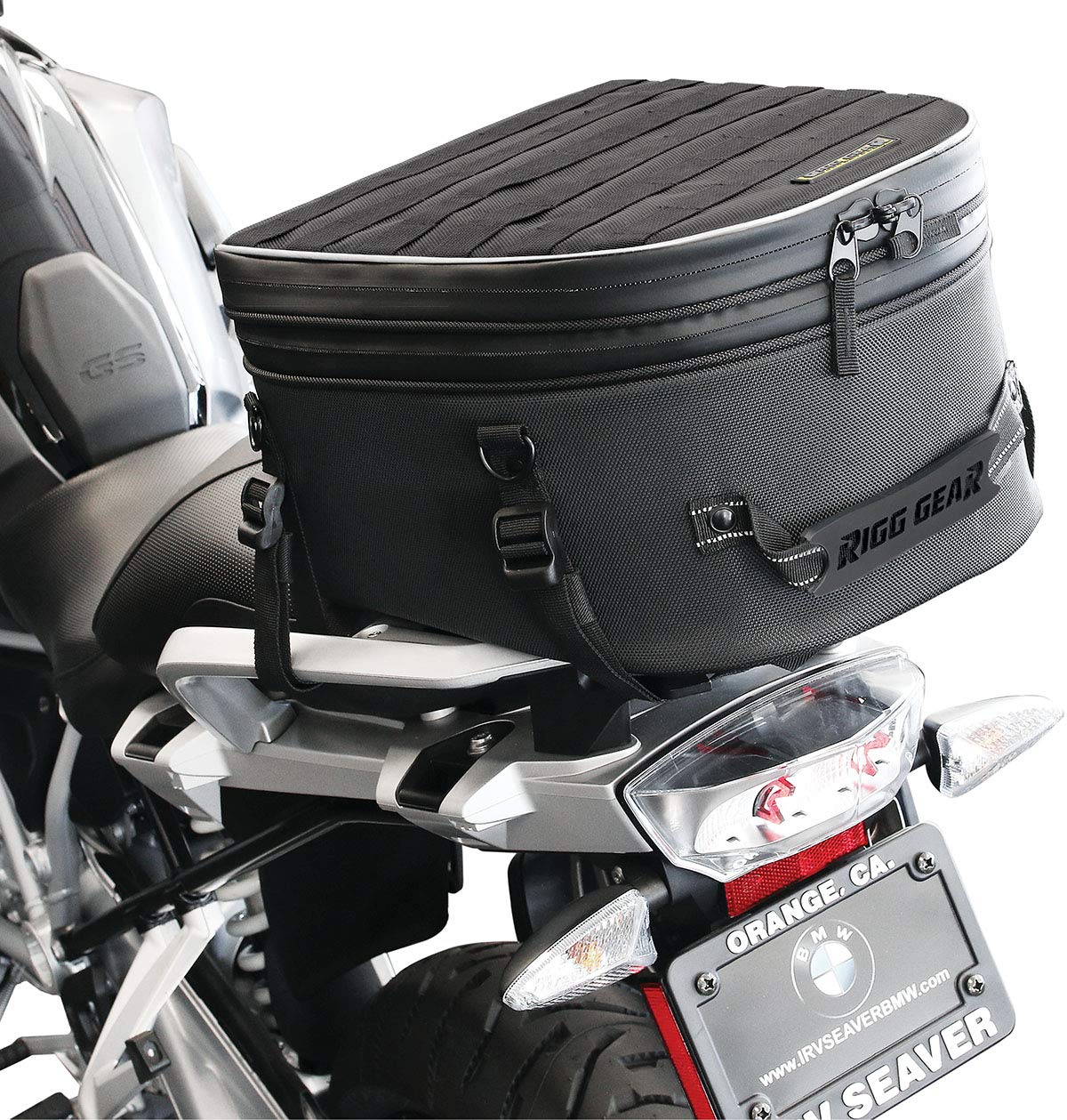 Nelson-Rigg rubberized carry handle for easy off-bike transport
