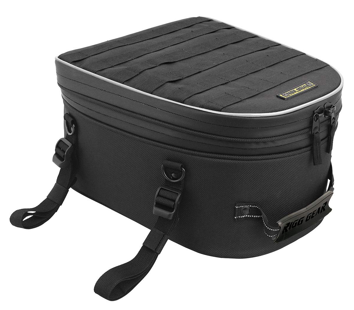 Nelson-Rigg front view of tail bag showing pack shape and visibility