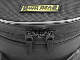 Nelson-Rigg bag mounted on a dual-sport bike demonstrating secure fit
