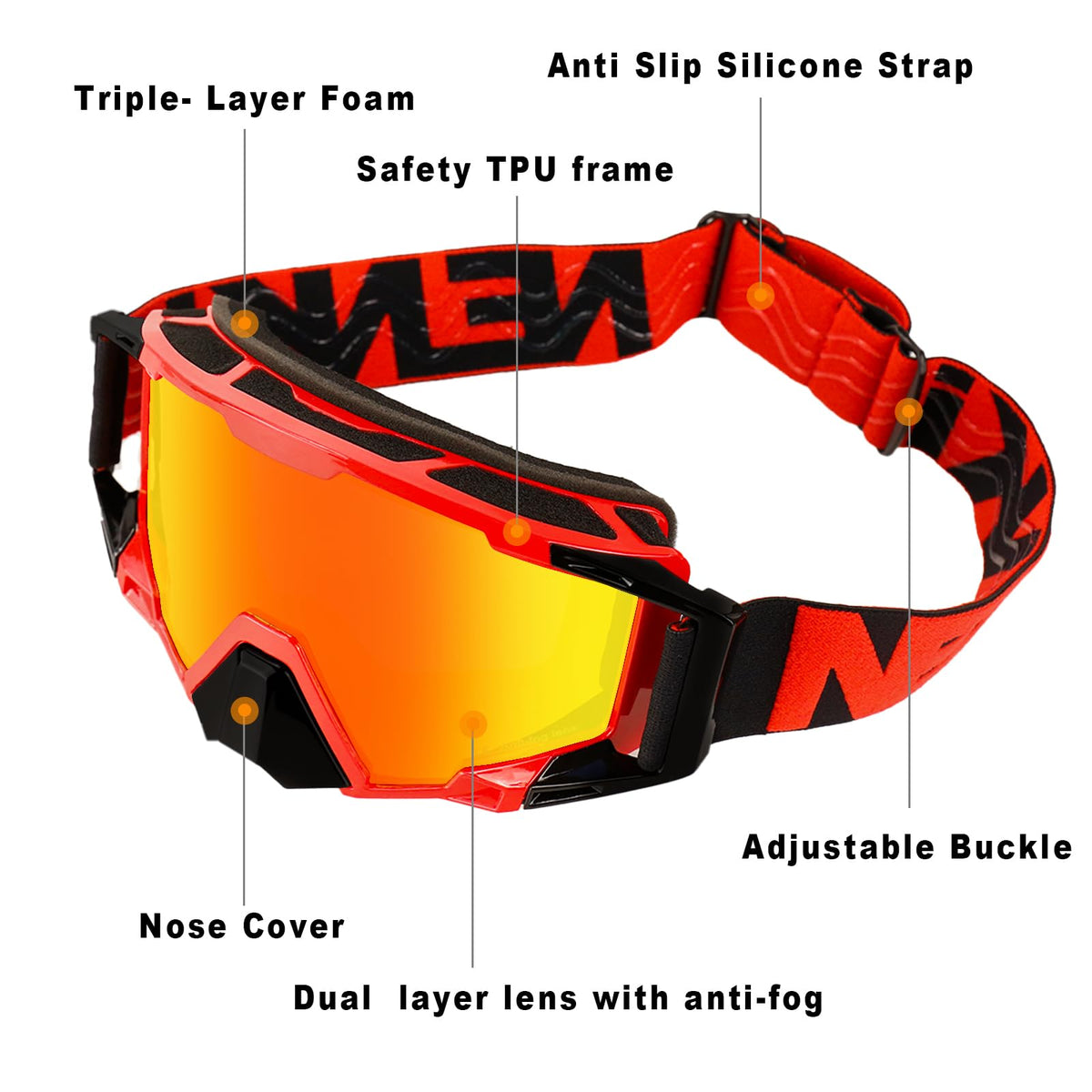 NENKI strap silicone grip detail preventing helmet slip for stability