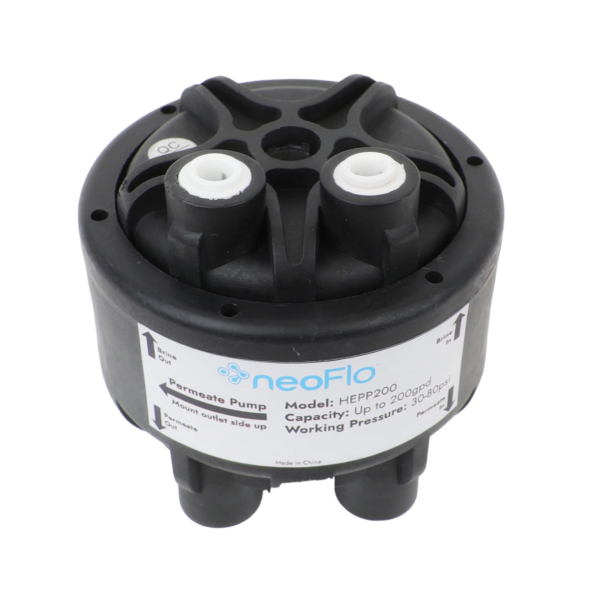 Neo-Pure HEPP200 inlet and outlet connection detail, simplifies installation and plumbing