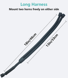 NEOGET mounted horns with ruler for scale, showing compact size and easy fitment