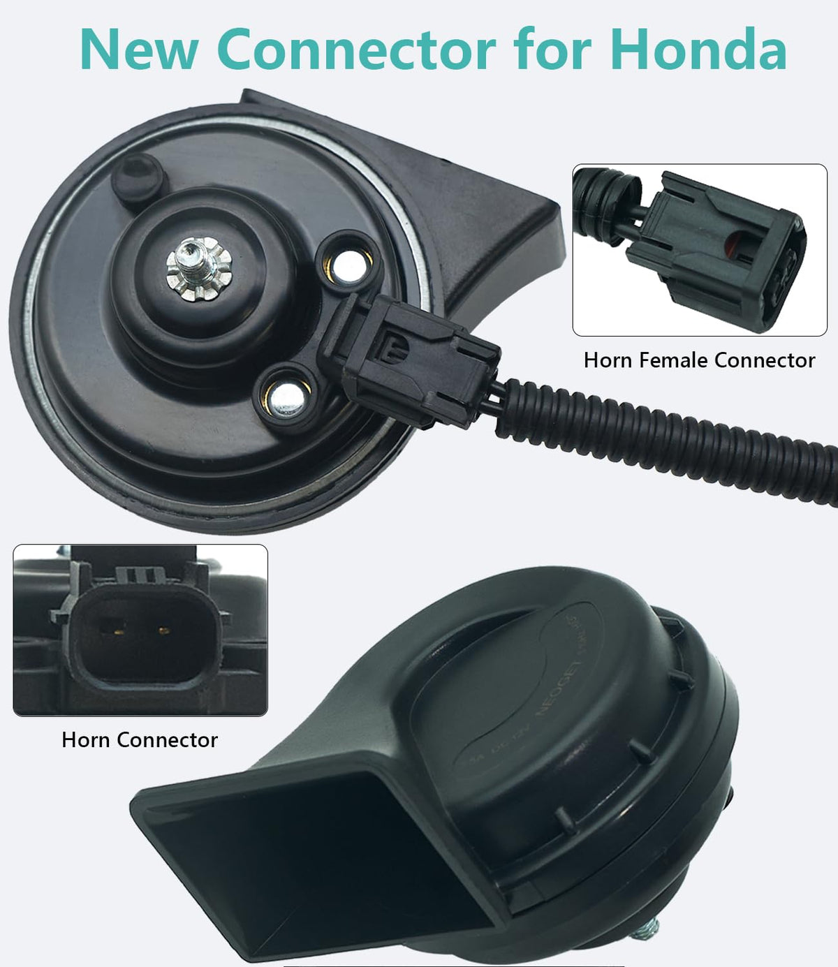 NEOGET splitter plugged into Honda connector, showing non-destructive connection benefit