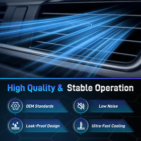 NEOVIRE compressor next to ruler showing compact size for easy handling benefit