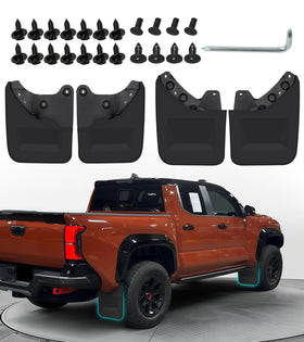 NEOXIST front view of mud flaps showing clean factory fit and protection