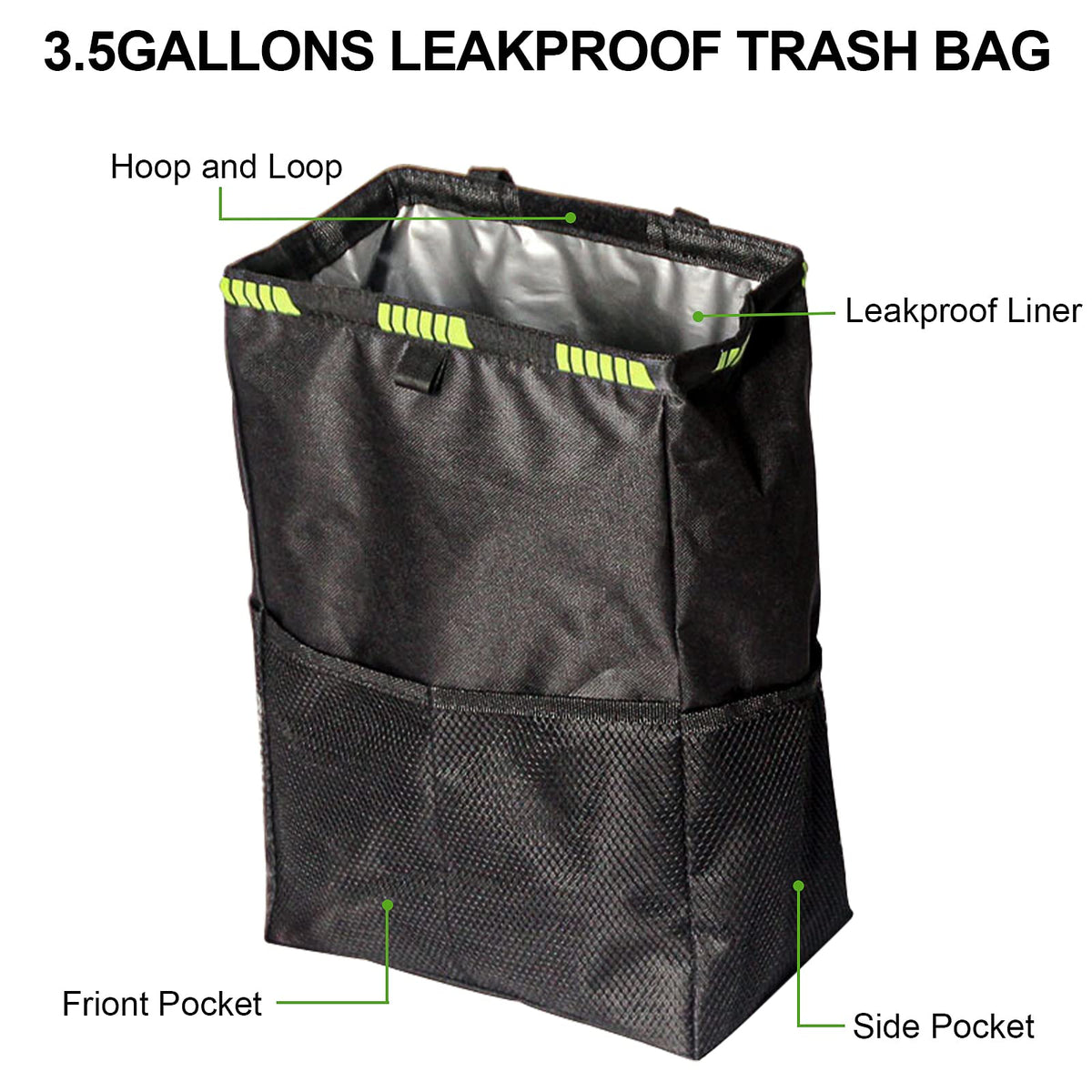 NetCan in use on backseat demonstrating easy trash disposal while driving