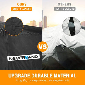 NEVERLAND elastic hem and buckle at rear securing cover against wind