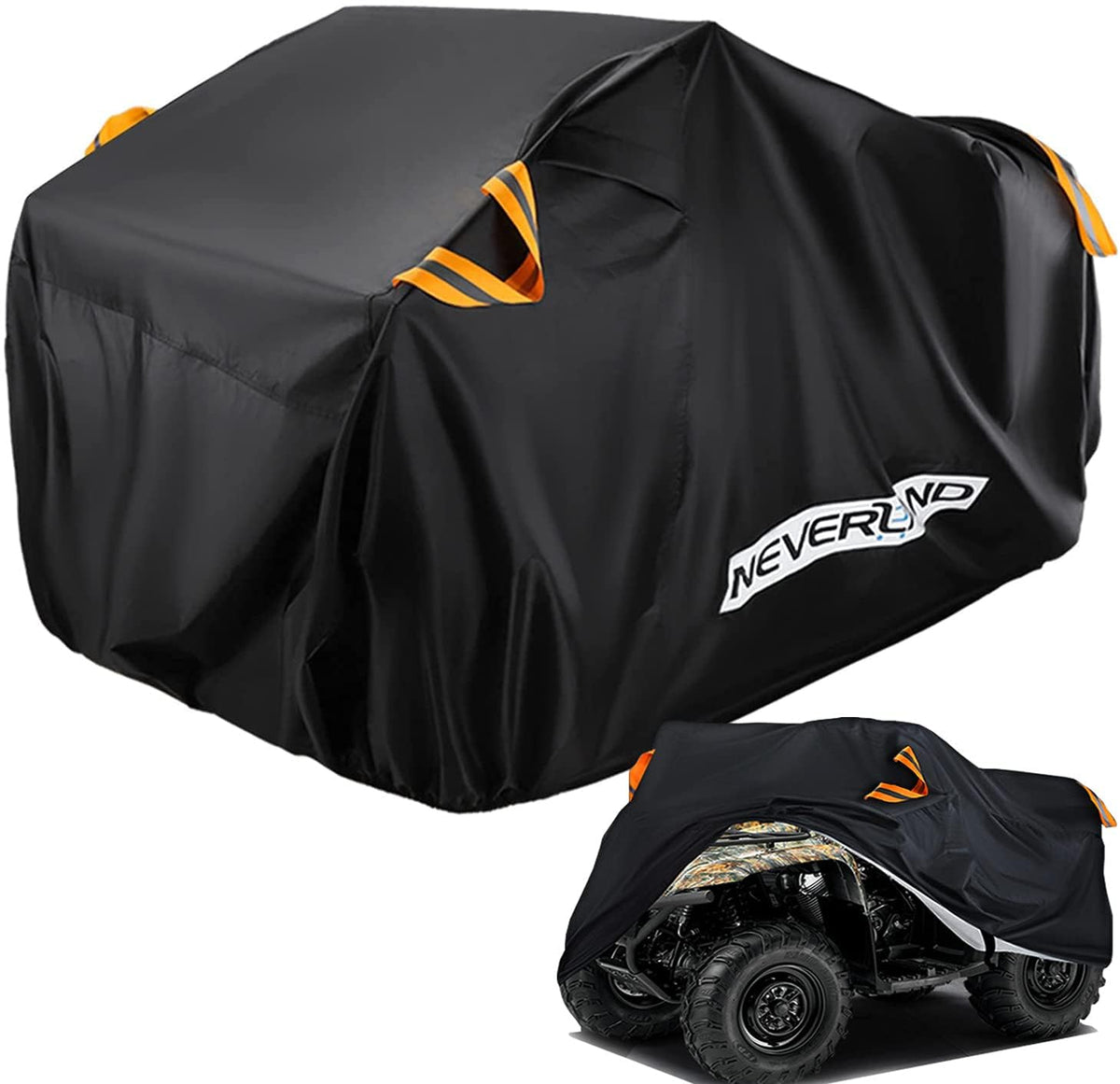 NEVERLAND front view on ATV showing full waterproof protection and easy install