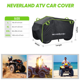 NEVERLAND covered ATV parked outdoors protecting from rain and sun
