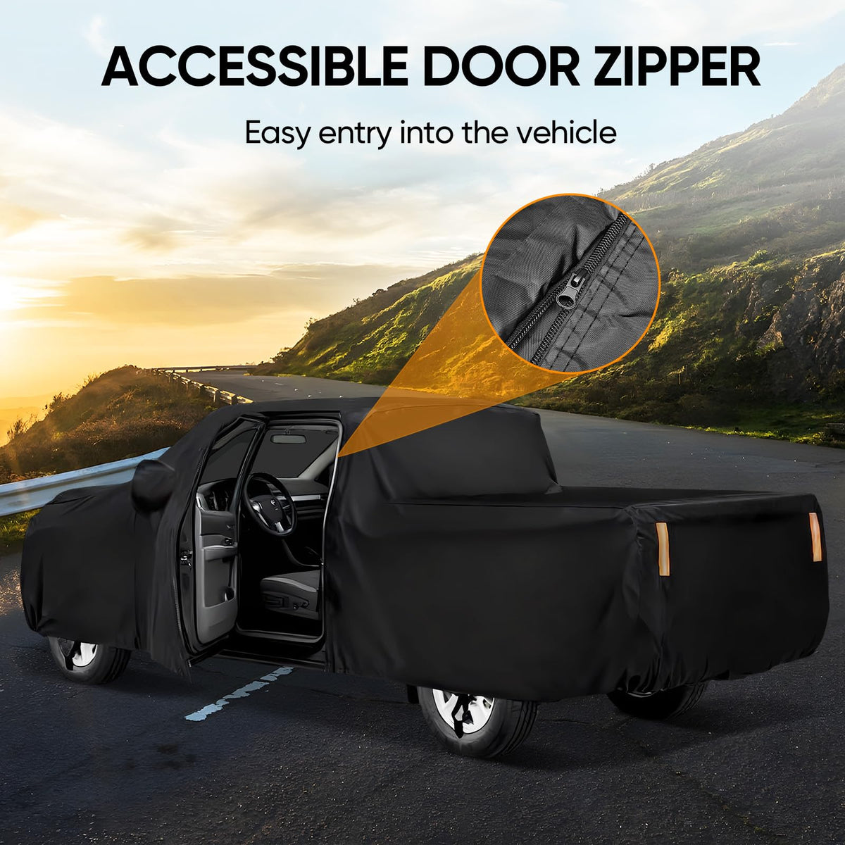 NEVERLAND driver-side zipper open for easy cab access and convenient entry