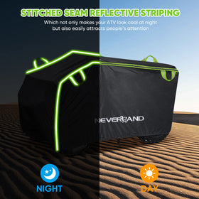 NEVERLAND elastic hem and buckle straps securing cover against wind