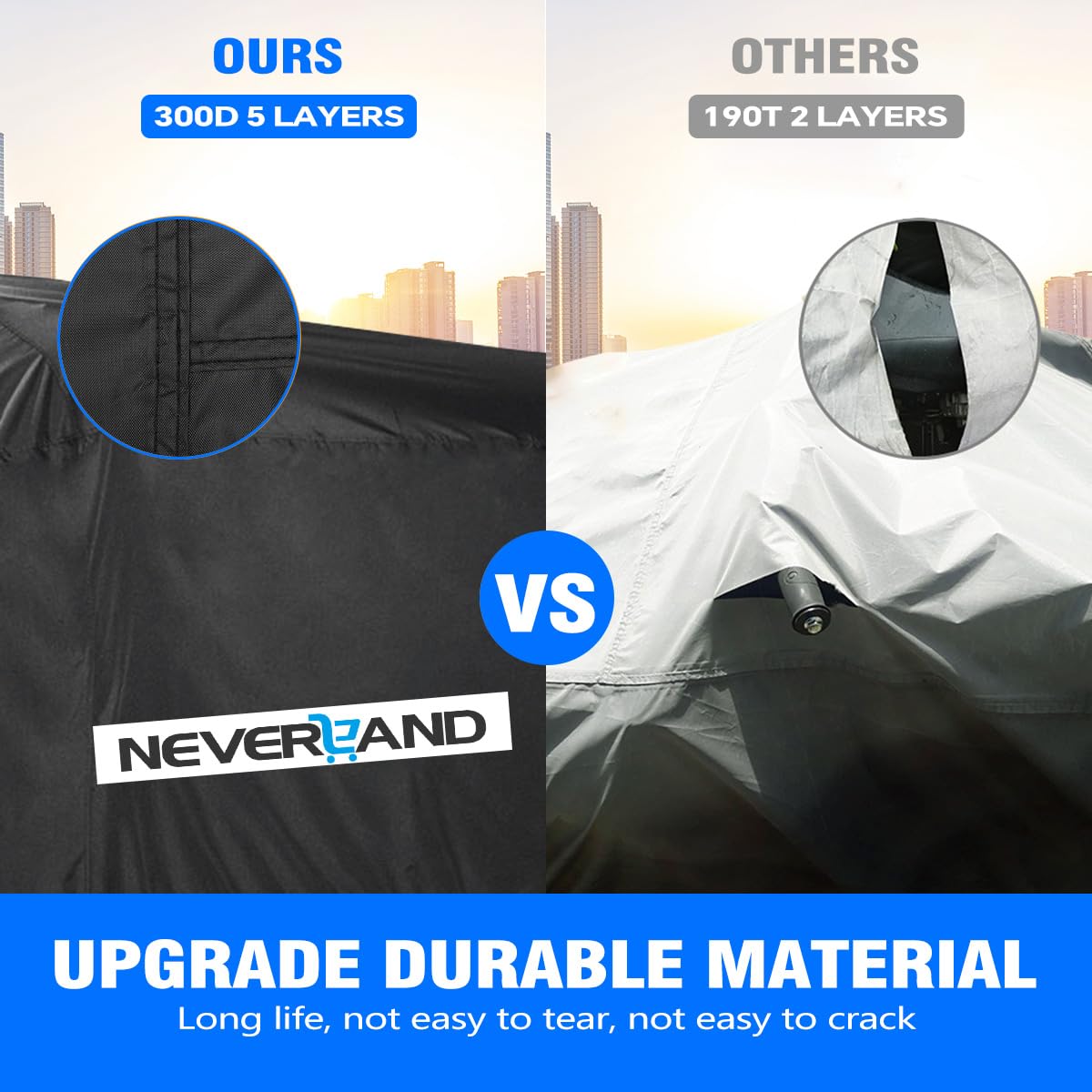 NEVERLAND folded cover in storage bag for compact transport
