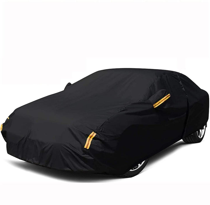 NEVERLAND front view of covered sedan showing full protection and fit