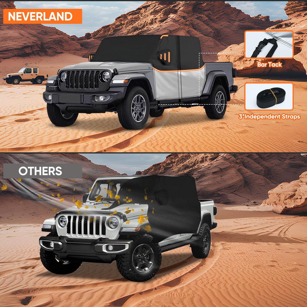 NEVERLAND cab cover repelling snow and preventing window build-up