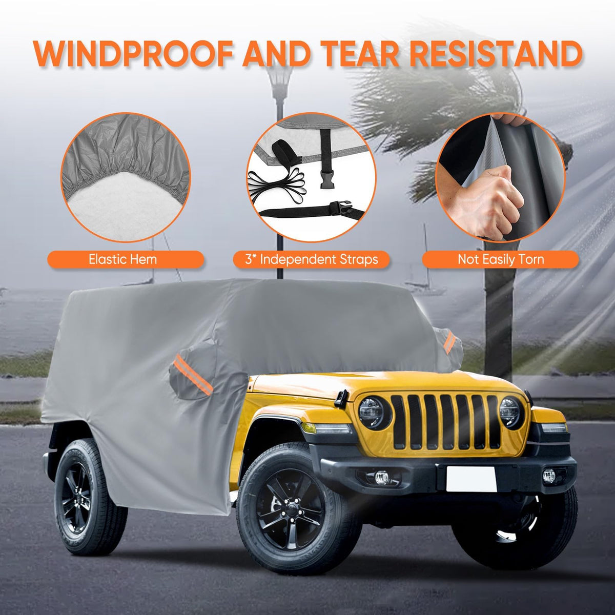 NEVERLAND rear zipper detail with easy trunk access and weather seal