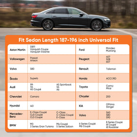 NEVERLAND full side profile on sedan demonstrating tailored fit benefit