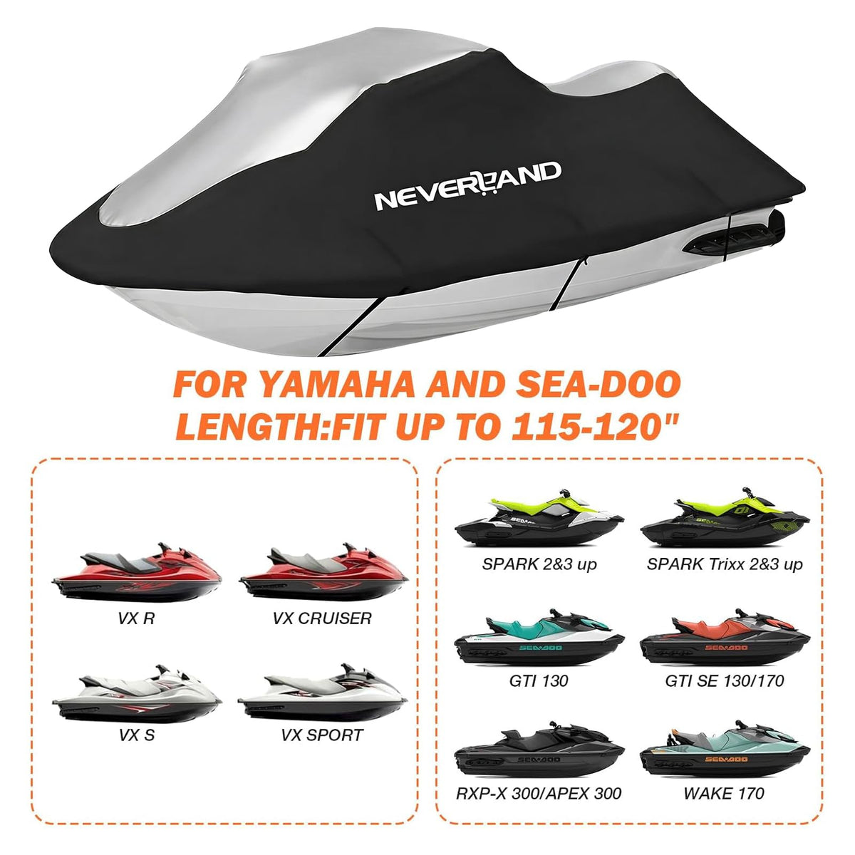 NEVERLAND side profile illustrating snug fit across hull and accessories