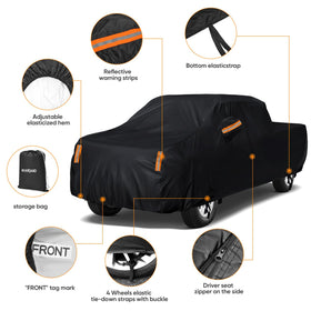 NEVERLAND cover on truck demonstrating full-length fit for large pickup sizes