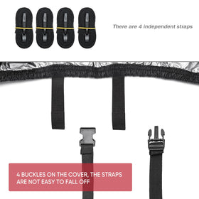 NEVERLAND adjustable straps and buckles securing cover against wind
