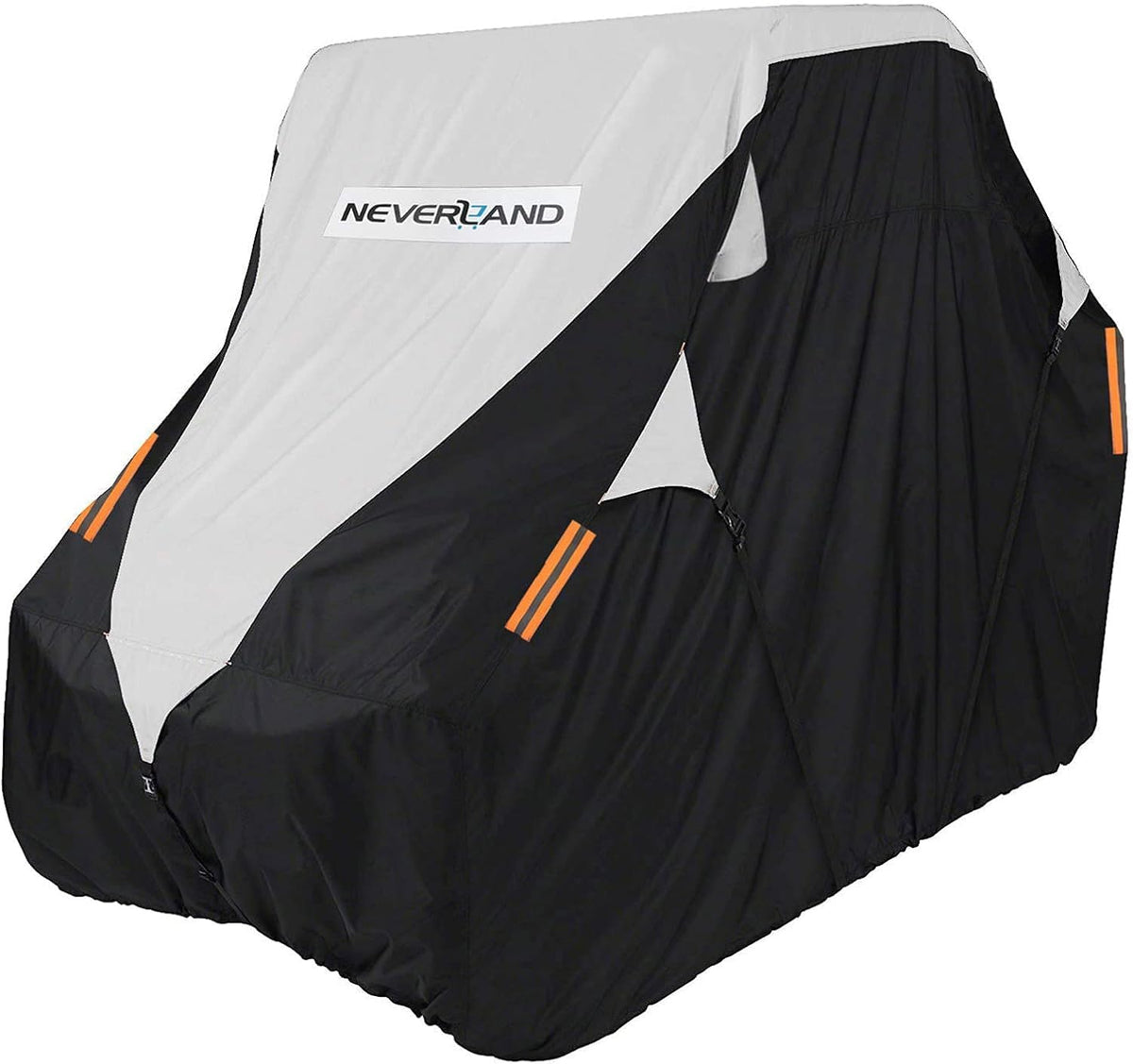 NEVERLAND front view of cover protecting UTV, showing full-weather defense