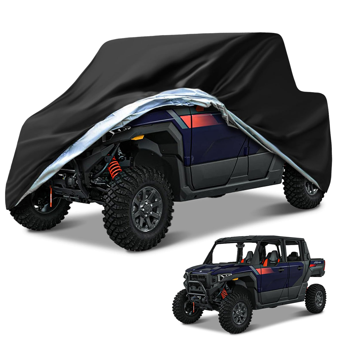 NEVERLAND front view of UTV cover showing full protection and neat fit