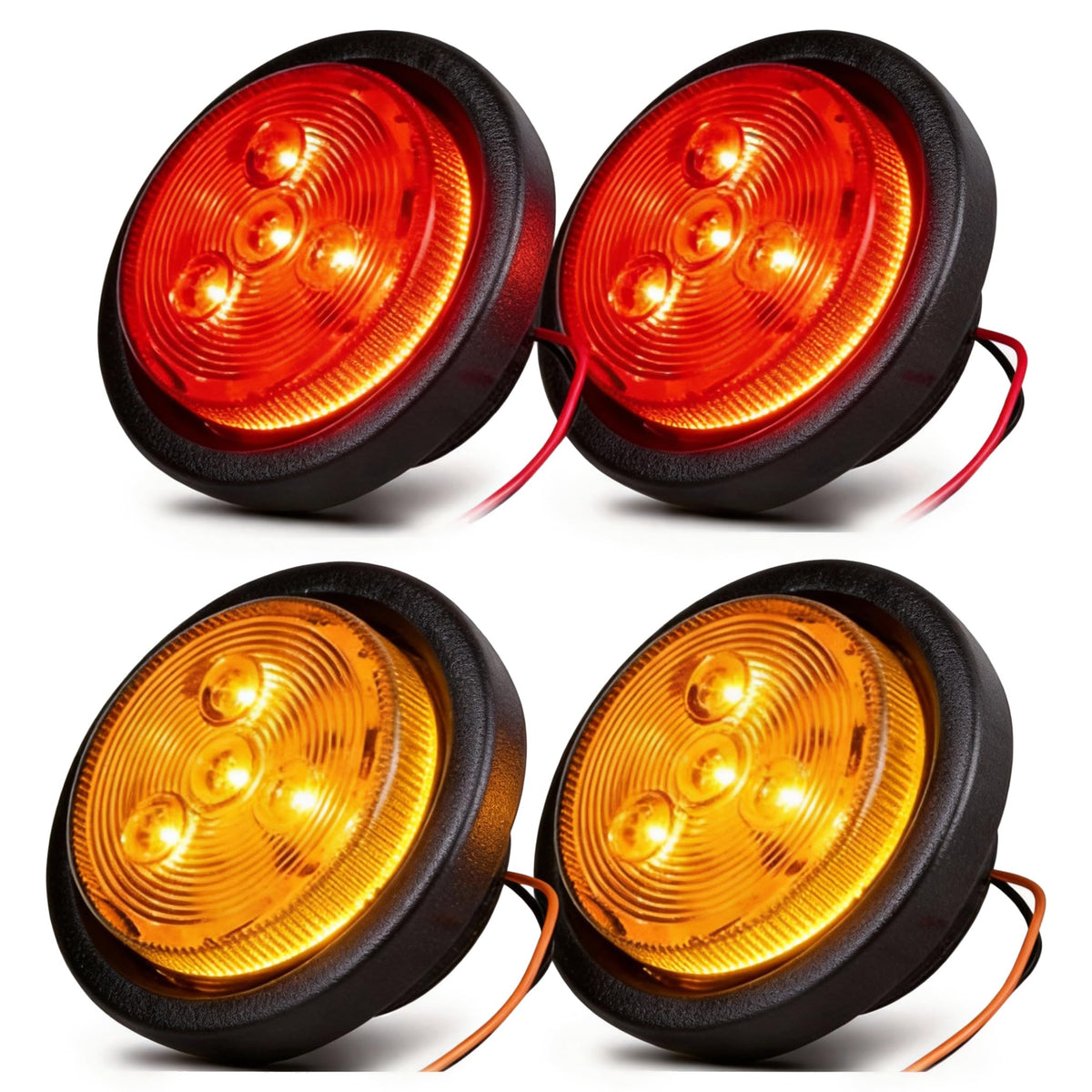 NEW SUN front view of the 2.5 inch marker light pack showing product and colors