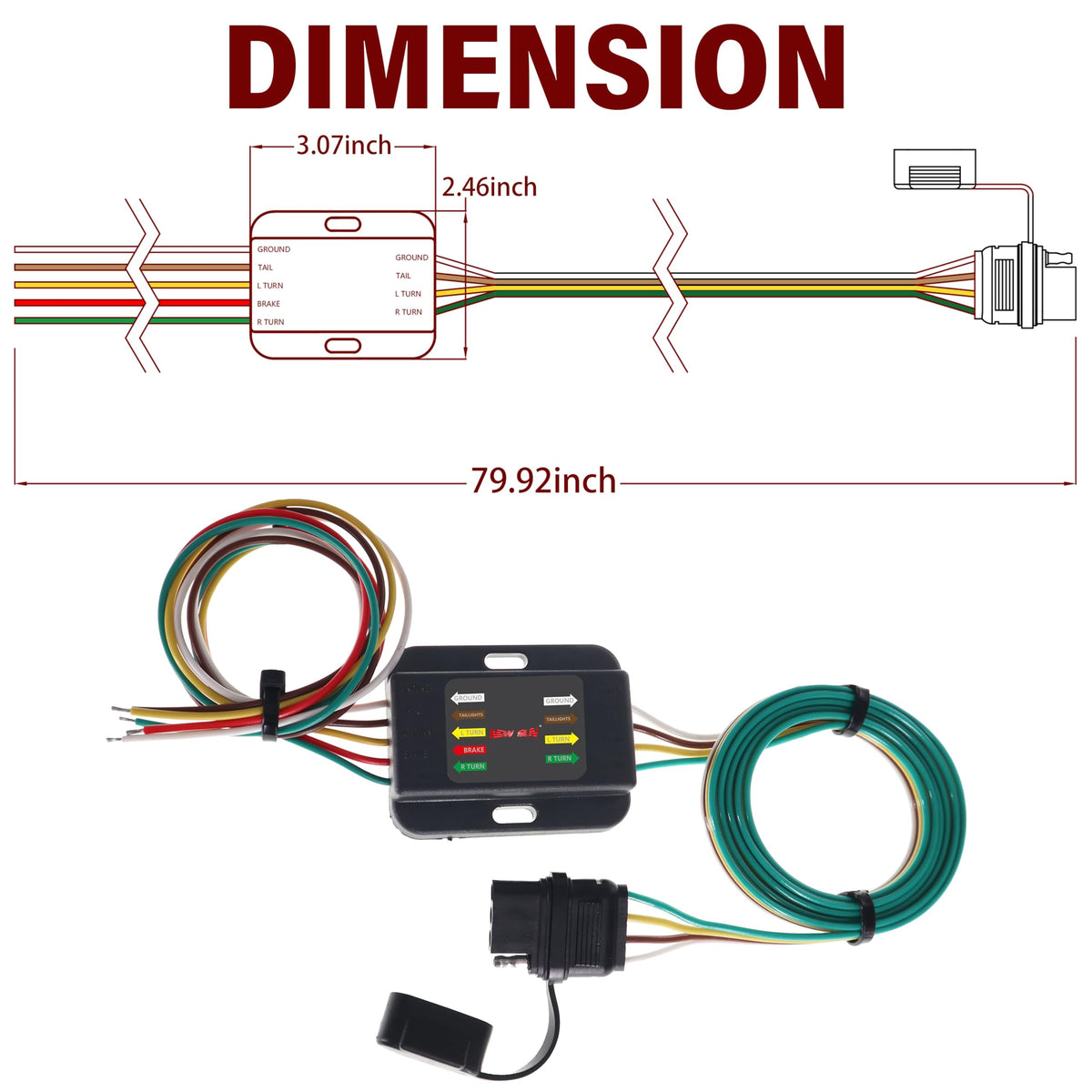 NEW SUN cable laid out showing full 80 inch length for flexible routing benefit