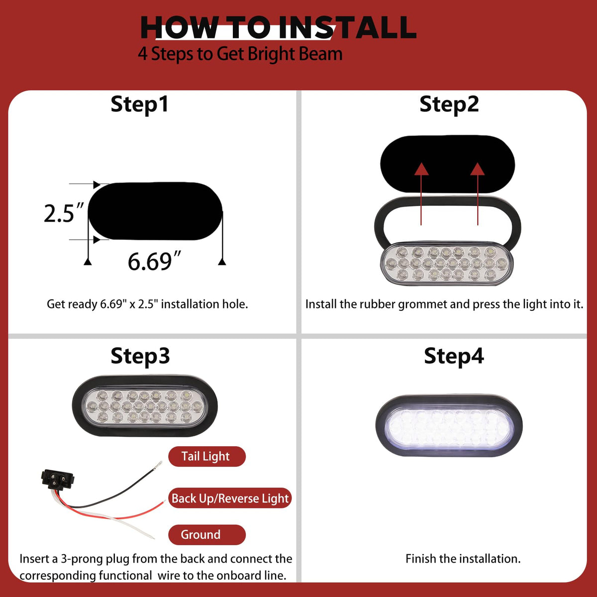 NEW SUN tail light mounted on trailer demonstrating secure outdoor use