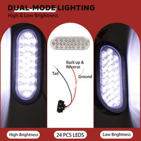 NEW SUN tail light held in hand to show compact 6-inch size and scale