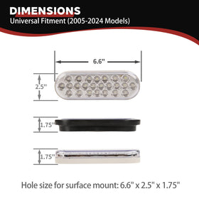 NEW SUN side profile of flush-mount tail light highlighting low-profile fit