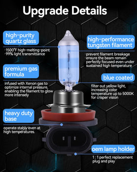 NEWBROWN H11 bulb installed in vehicle headlight, showing easy plug-and-play benefit