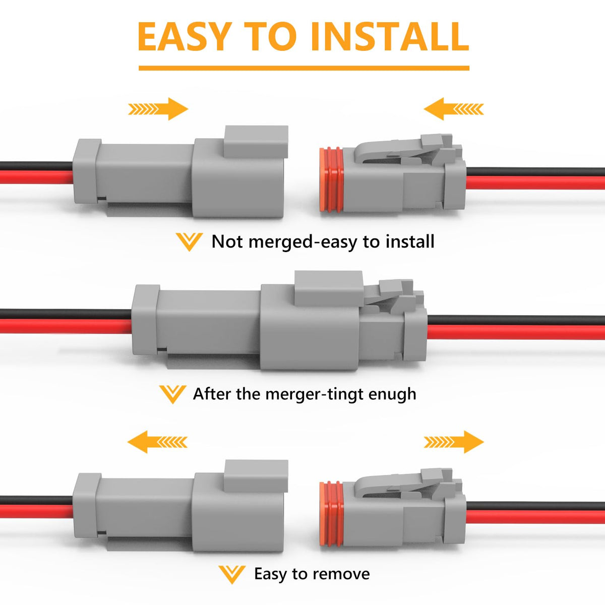newdeli Deutsch connected in a vehicle engine bay resisting vibration and heat