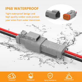 newdeli Deutsch rubber seal and wedge-lock close-up preventing water ingress