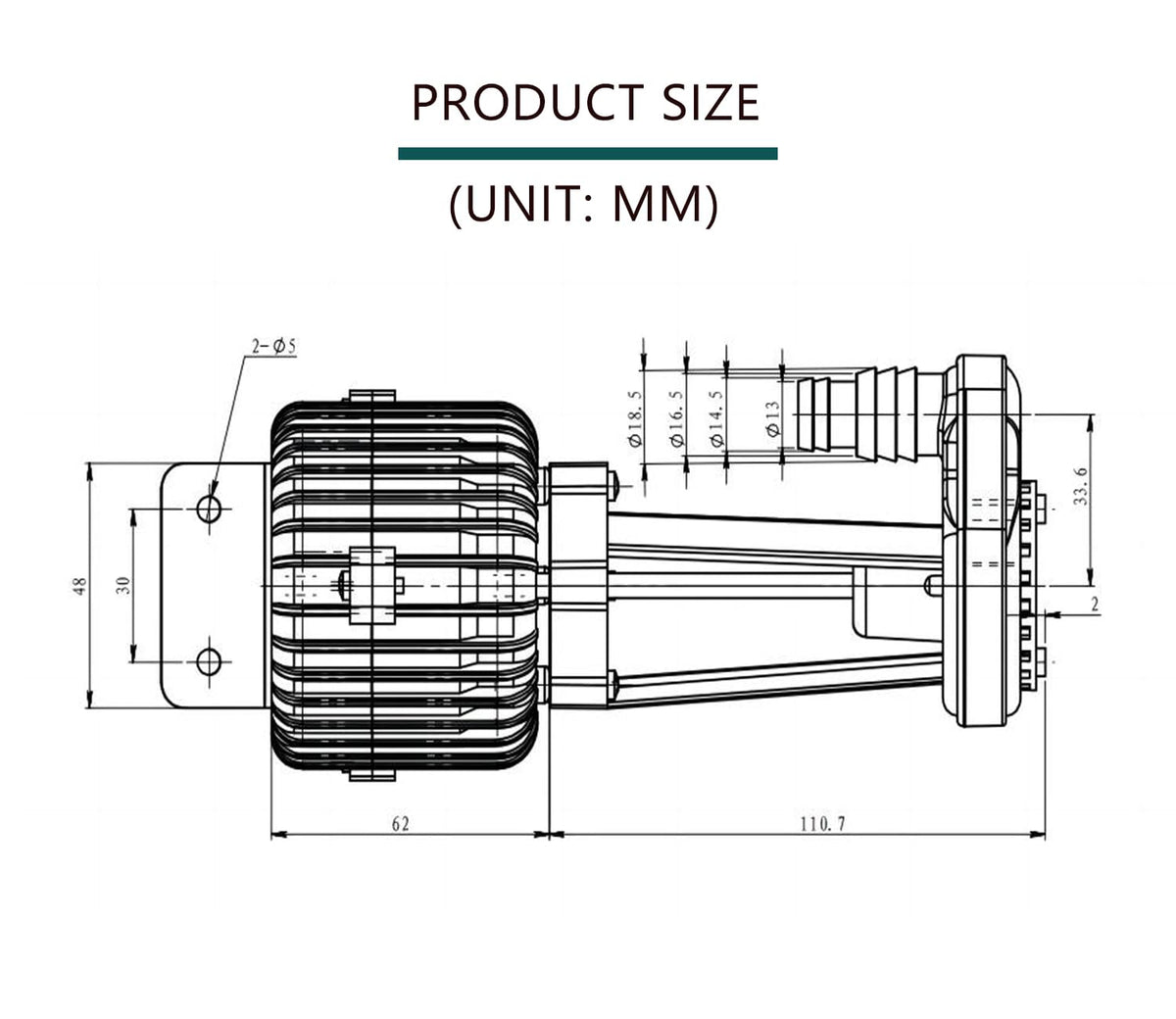 NEWDUN side label with electrical specs for easy compatibility check